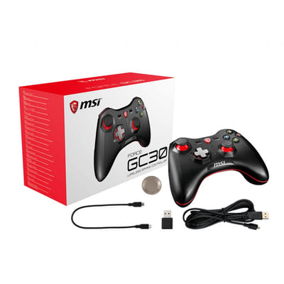 MSI Force GC30 أسود USB 2.0 وحدة تحكم ألعاب تناظرية/رقمية أندرويد، كمبيوتر شخصي