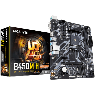 Gigabyte B450M H carte mère Emplacement AM4 Micro ATX AMD B450 Gigabyte B450M H carte mère Emplacement AM4 Micro ATX AMD B450