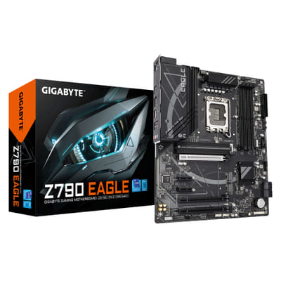 GIGABYTE Z790 EAGLE Motherboard - Compatible with Intel Core 14th Gen Processors, VRM 12+1+1 Phases, up to 7600 MHz DDR5 (OC), 3xPCIe 4.0 M.2, LAN 2.5 GbE, USB 3.2 Gen 2