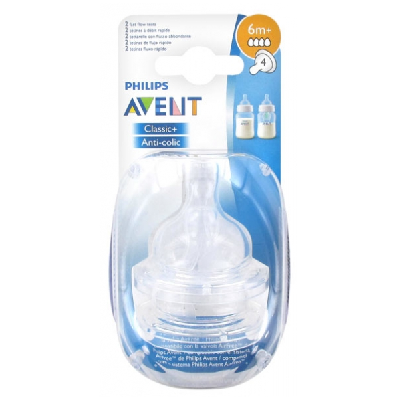 Avent 2 Tétines 4 trous à Débit Rapide 6 Mois et +