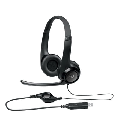 Logitech H390 USB Computer Headset Son numérique amélioré et commandes intégrées (981-000406)
