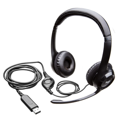 Logitech H390 USB Computer Headset Son numérique amélioré et commandes intégrées (981-000406)