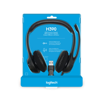 Logitech H390 USB Computer Headset Son numérique amélioré et commandes intégrées (981-000406)