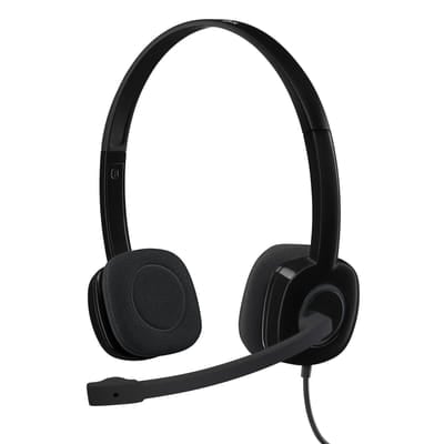 سماعة ستيريو Logitech H151 سماعة متعددة الأجهزة مع عناصر تحكم مدمجة