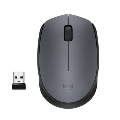 ماوس Logitech M170 Grey-K - مزدوج الاستخدام - بصري - RF لاسلكي - 1000 DPI - رمادي (910-004642)