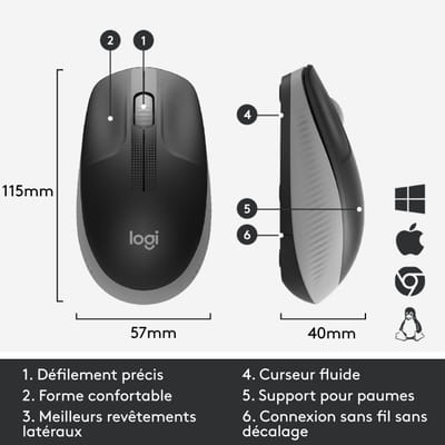 Logitech M190 Full-Size Wireless Mouse