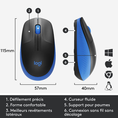 Logitech M190 Full-Size Wireless Mouse