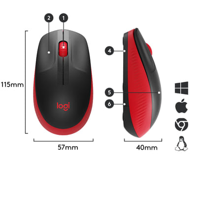 Logitech M190 Full-Size Wireless Mouse (910-005908)