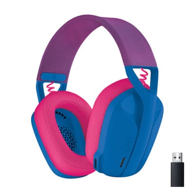 Logitech G G435 سماعات رأس لاسلكية للعب بلوتوث زرقاء