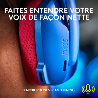 Logitech G G435 سماعات رأس لاسلكية للعب بلوتوث زرقاء