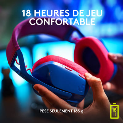 Logitech G G435 سماعات رأس لاسلكية للعب بلوتوث زرقاء