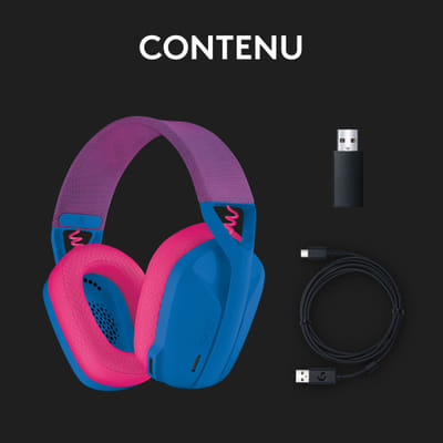 Logitech G G435 سماعات رأس لاسلكية للعب بلوتوث زرقاء
