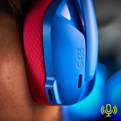 Logitech G G435 سماعات رأس لاسلكية للعب بلوتوث زرقاء