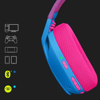 Logitech G G435 سماعات رأس لاسلكية للعب بلوتوث زرقاء