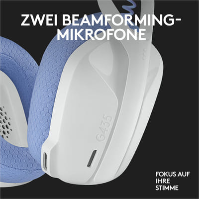 Logitech G G435 Wireless Headphones Play Bluetooth White