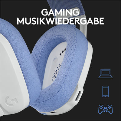 Logitech G G435 Wireless Headphones Play Bluetooth White
