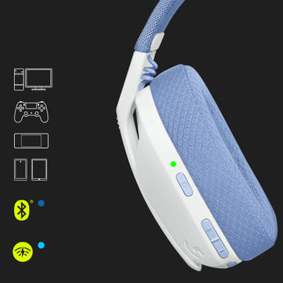 Logitech G G435 Wireless Headphones Play Bluetooth White