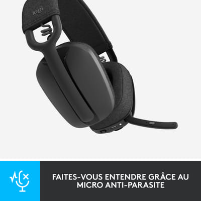 Logitech Zone Vibe 100 سماعات رأس لاسلكية للعب / موسيقى بلوتوث جرافيت