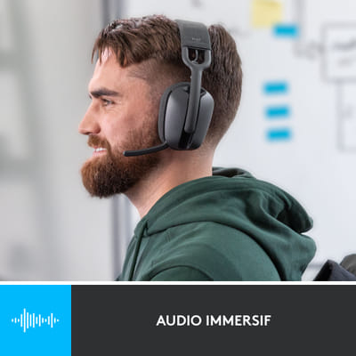Logitech Zone Vibe 100 سماعات رأس لاسلكية للعب / موسيقى بلوتوث جرافيت