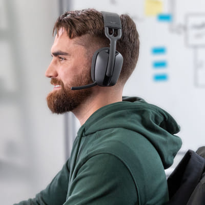 Logitech Zone Vibe 100 سماعات رأس لاسلكية للعب / موسيقى بلوتوث جرافيت