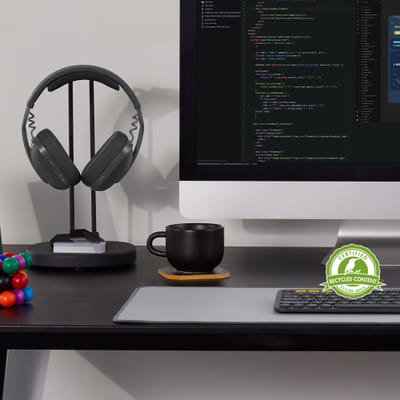 Logitech Zone Vibe 100 سماعات رأس لاسلكية للعب / موسيقى بلوتوث جرافيت