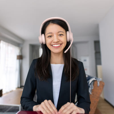 Logitech 981-001281 headset Wired Headband Office/Call Center USB Type-A Pink