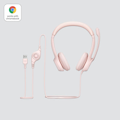 Logitech 981-001281 headset Wired Headband Office/Call Center USB Type-A Pink