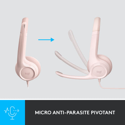 Logitech 981-001281 headset Wired Headband Office/Call Center USB Type-A Pink