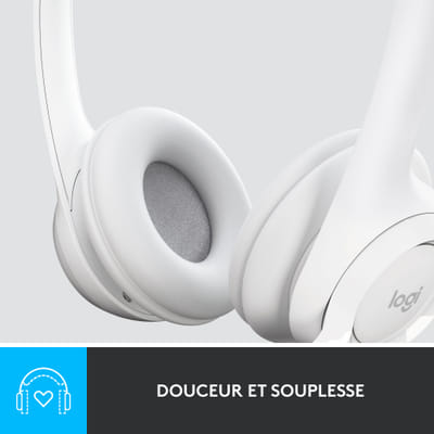 Logitech H390 Wired Headset Over-ear Office/Call Center USB Type-A White