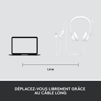 Logitech H390 Wired Headset Over-ear Office/Call Center USB Type-A White