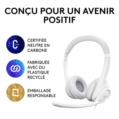 Logitech H390 Wired Headset Over-ear Office/Call Center USB Type-A White