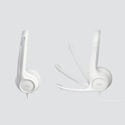 Logitech H390 Wired Headset Over-ear Office/Call Center USB Type-A White