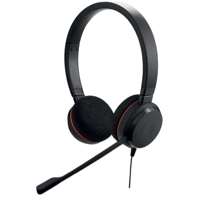 Jabra Evolve 20 MS سماعة ستيريو سلكية مع رأس مكتب/مركز اتصالات USB نوع-A سوداء (4999-823-109)
