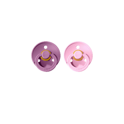 BIBS Colour Natural Rubber Size 2: 6+ months Lavender / Baby Pink 2 pcs