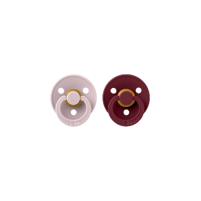 BIBS Colour Natural Rubber Size 1: 0+ months Pink Plum / Elderberry 2 pcs