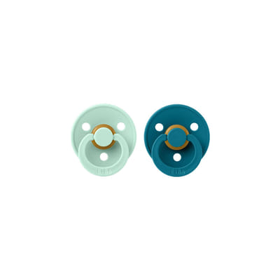 BIBS Colour Natural Rubber Size 1: 0+ months Nordic Mint / Forest 2 pcs