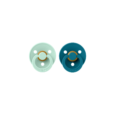 BIBS Colour Natural Rubber Size 1: 0+ months Nordic Mint / Forest 2 pcs