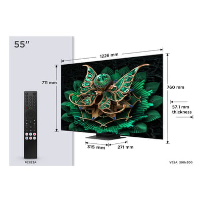 TCL 55C7K TV 139,7 cm (55") 4K Ultra HD Smart TV Wifi Métallique 2600 cd/m²