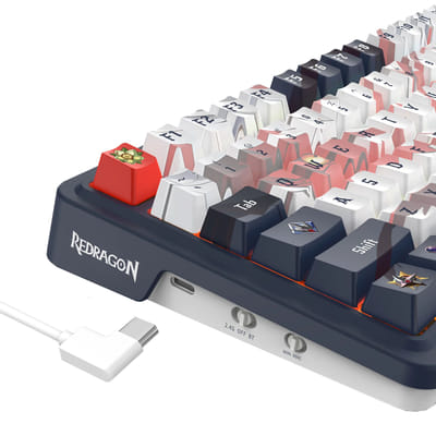 REDRAGON K686AK-RGB-PRO EISA Wireless Keyboard FR + USB Marine, White