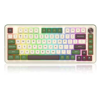 REDRAGON K681CGC-RGB-PRO Cyrus لوحة مفاتيح USB + RF Wireless + Bluetooth بيضاء، خضراء