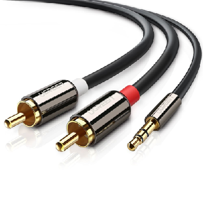 Ugreen 10584 câble audio 2 m 2 x RCA 3,5mm Noir Ugreen 10584 câble audio 2 m 2 x RCA 3,5mm Noir