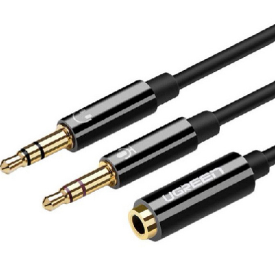 Ugreen 20898 câble audio 0,2 m 2 x 3.5mm 3,5mm Noir