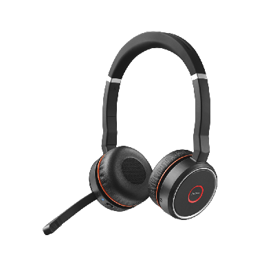 Jabra Evolve 75 MS Stereo Casque Arceau Bluetooth Noir, Rouge (7599-832-109)