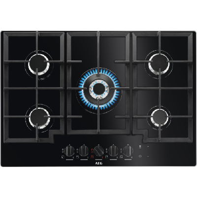 AEG HKB75540NB plaque Noir Intégré Gaz 5 zones