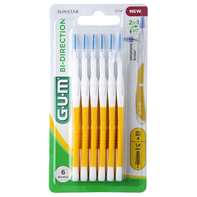 Brossettes Interdentaires Bi-Direction 1.4 mm x6 Gum Brossettes Interdentaires Bi-Direction 1.4 mm x6 Gum