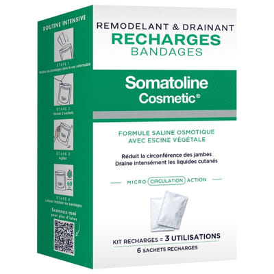 Somatoline Cosmetic Remodeling & Draining Bandage Refills 6 Sachets Refills
