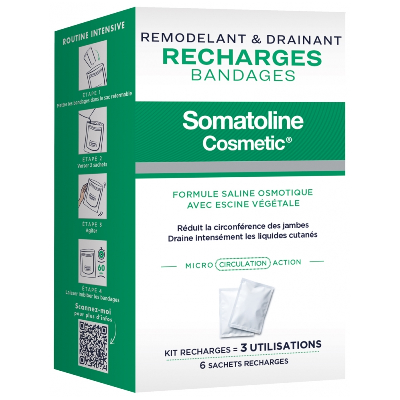 Somatoline Cosmetic Remodelant & Drainant Recharges Bandages 6 Sachets Recharges Somatoline Cosmetic Remodelant & Drainant Recharges Bandages 6 Sachets Recharges
