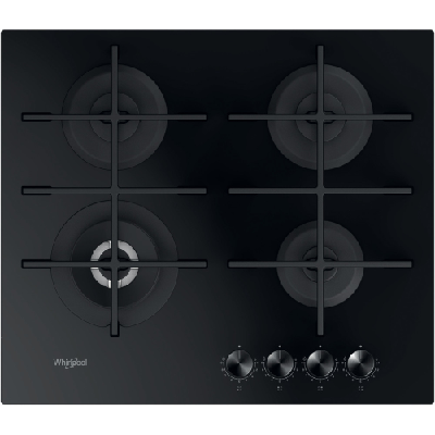 Whirlpool GOWL 628/NB plaque Noir Intégré (placement) 59 cm Gaz 4 zones