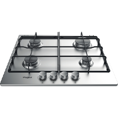 Whirlpool TGML 650 IX plaque Acier inoxydable Intégré 58 cm Gaz 4 zones