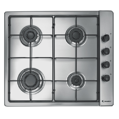 Candy CLG64PX Acier inoxydable Intégré (placement) 58 cm Gaz 4 zones
